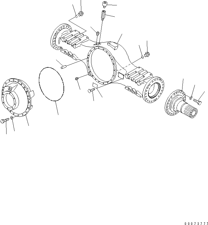 HM300-AE 00073777 EAR AXLE (HOUSING AND RELATED PARTS)