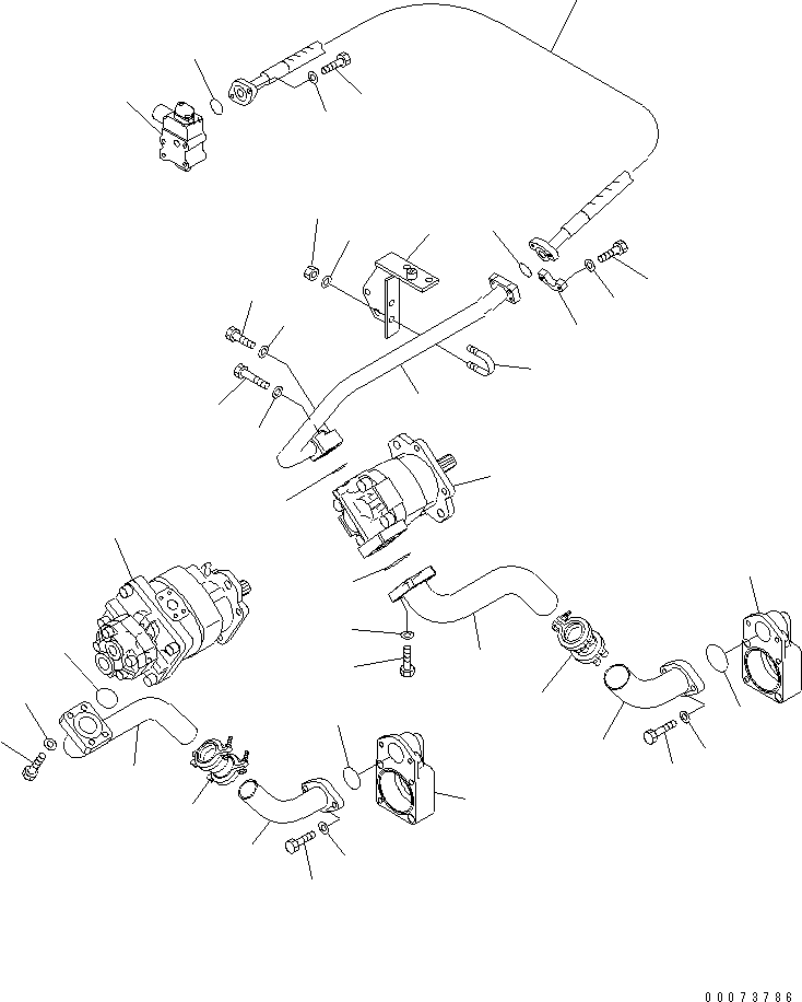 HM300-AE 00073786 YDRAULIC PIPING (PUMP LINE) (BRAKE¤ BRAKE COOLING PUMP)