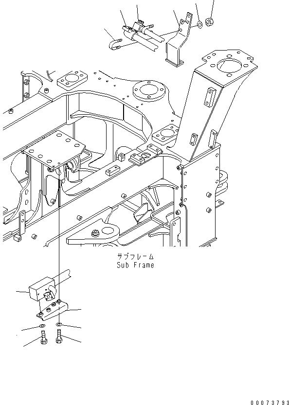 HM300-AE 00073793 YDRAULIC PIPING (PIPING MOUNTING PARTS¤ FRONT FRAME SIDE)