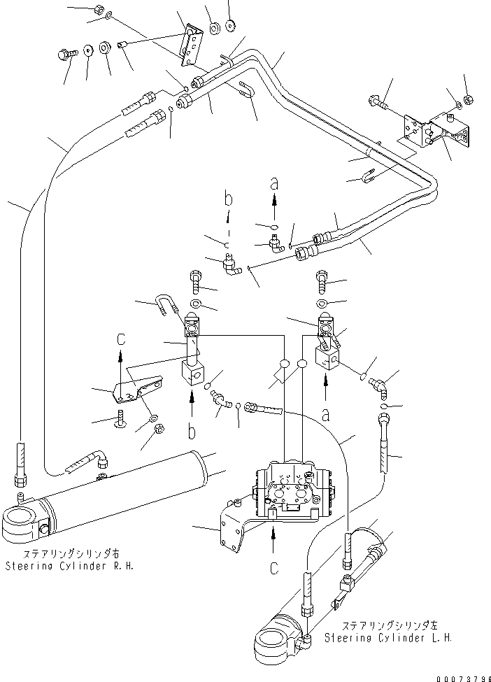 Part 280. HYDRAULIC PIPING (STEERING CYLINDER LINE¤ 2/2) [H3410-06A0]