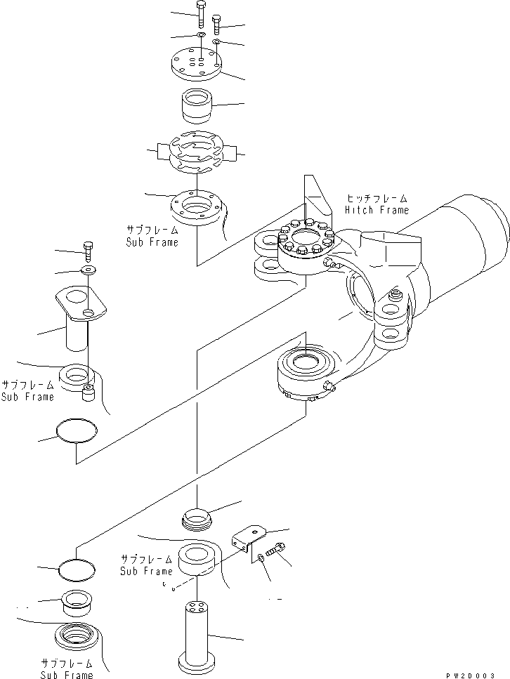 Part 50. HINGE PIN (FOR HITCH FRAME) [J3150-01A0]