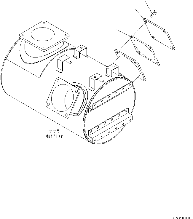 HM300-AE @@2D008@ XHAUST PIPING (SHUTTER PLATE)