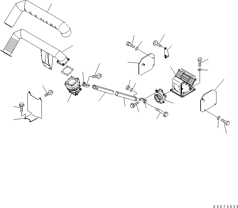 HM300-AE 00073839 XHAUST PIPING (WITH BODY HEATING) (BODY HEATING 2/2)