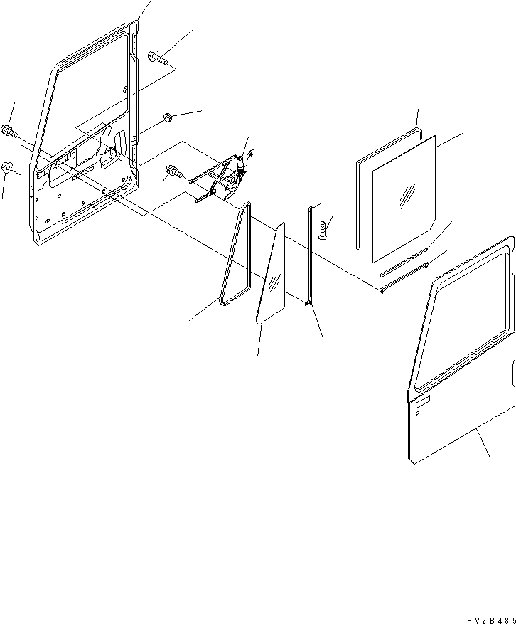 Part 60. CAB (L.H. DOOR¤ WINDOW GLASS AND RELATED PARTS) [K0210-02A0]