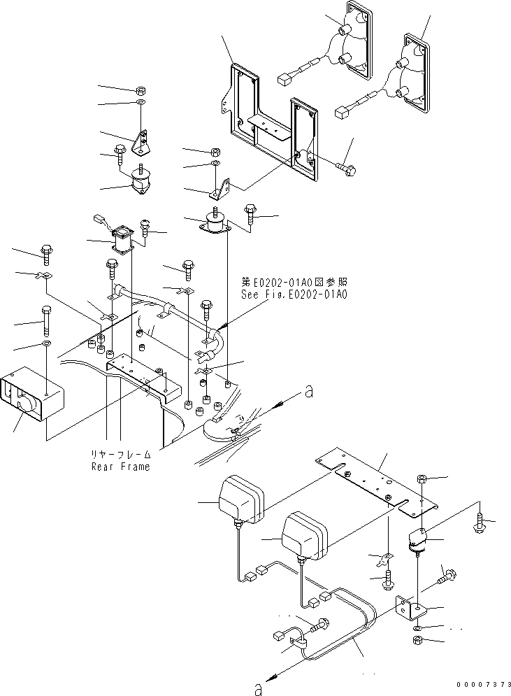 Part 100. REAR LAMP¤ BACK-UP ALARM AND INCLINATION SENSOR [E0302-01A0]