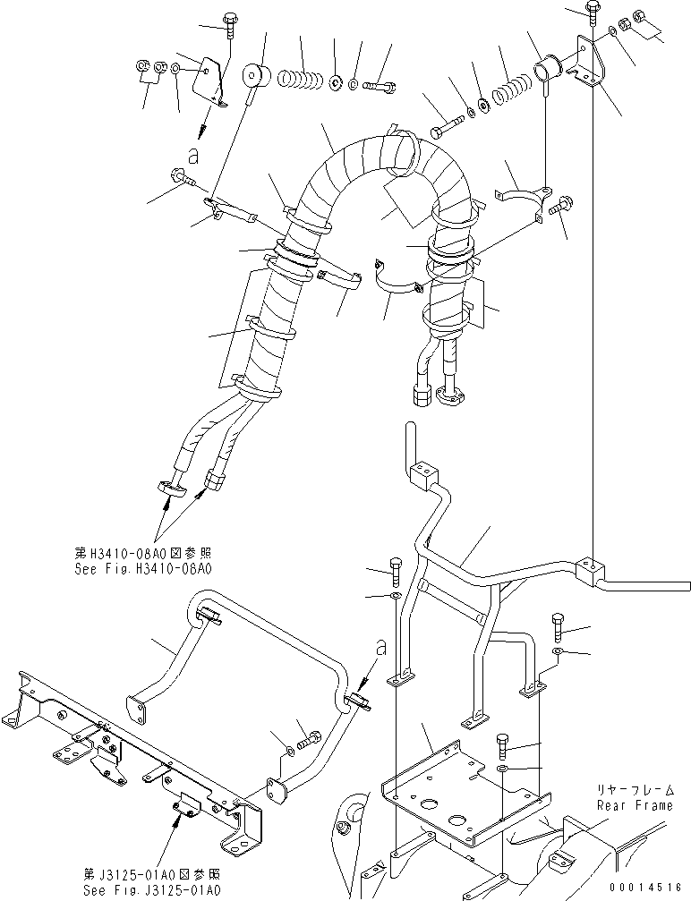 HM300TNR YDRAULIC PIPING (PIPING MOUNTING PARTS)