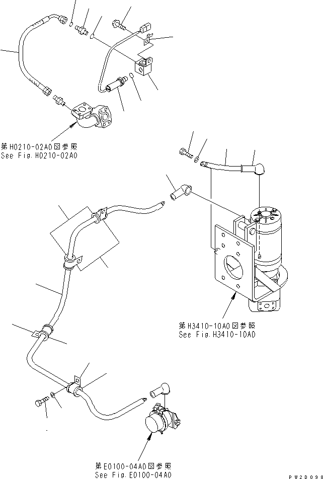 HM300TNR YDRAULIC PIPING (EMERGENCY STEERING ELECTRICAL)