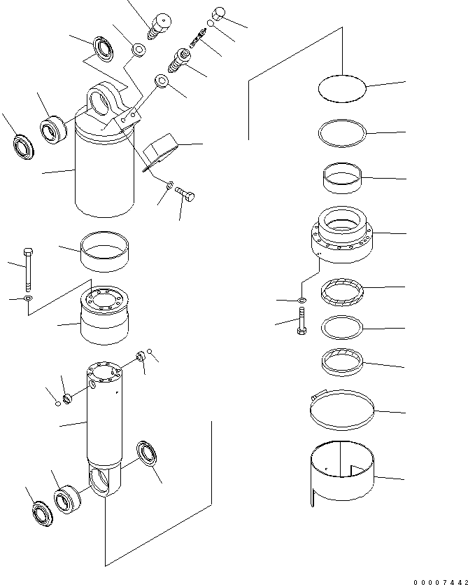 HM300TNR RONT SUSPENSION CYLINDER¤ L.H. (INNER PARTS)