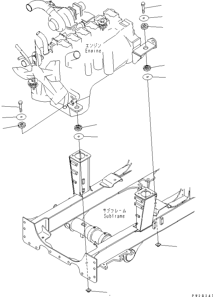 HM350-0E @@2B247@ NGINE MOUNTING