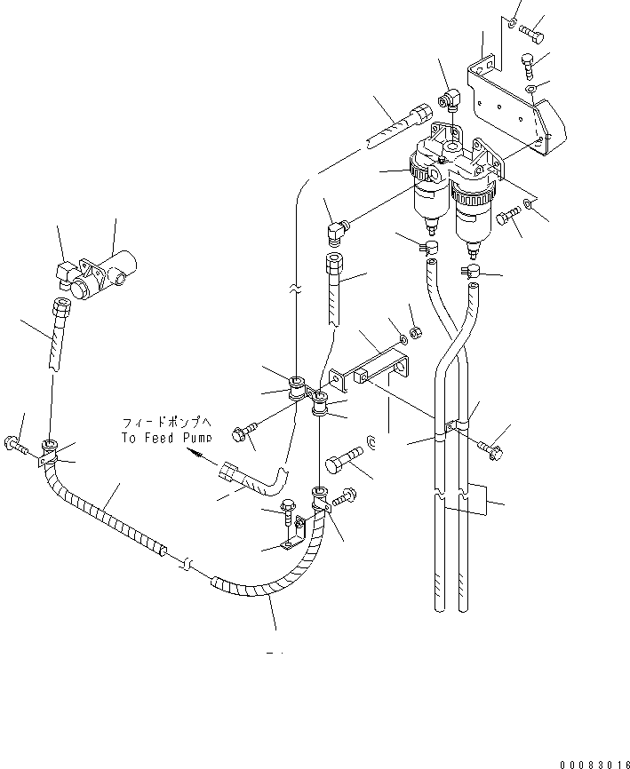 HM350-0E 00083016 UEL PIPING (WITH WATER SEPARATOR) (2/2)