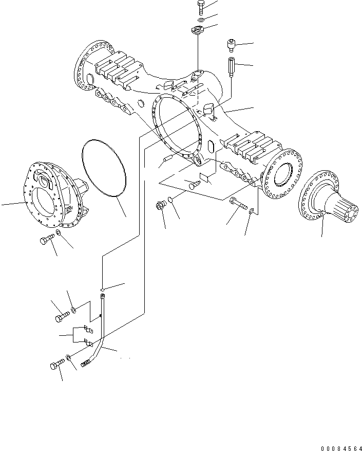 HM350-0E 00084564 ENTER AXLE (HOUSING AND RELATED PARTS)