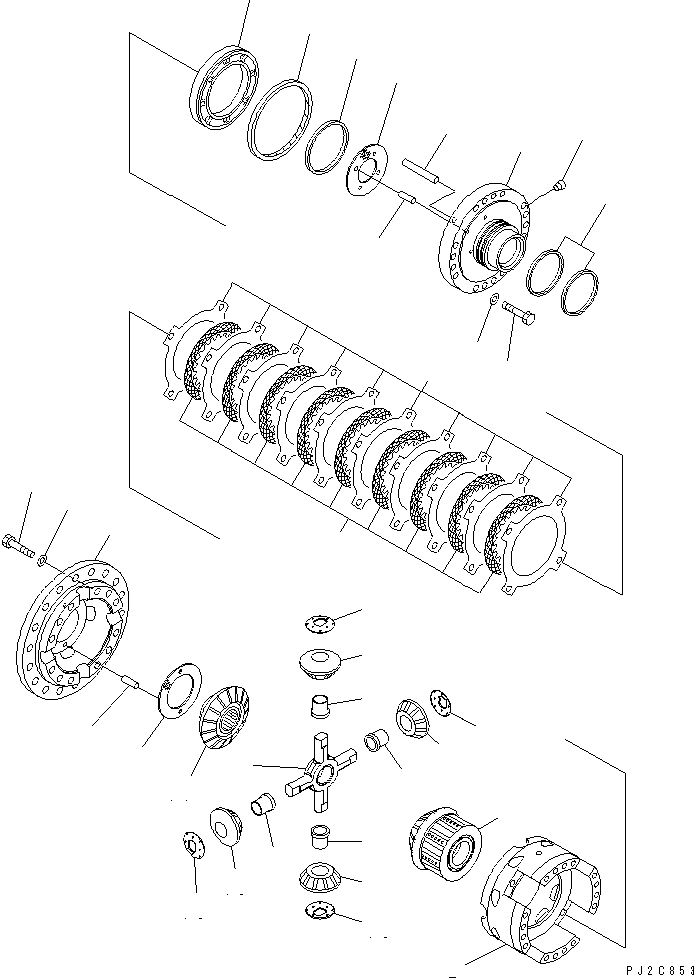 HM350-0E @@2C853@ EAR AXLE (DIFFERENTIAL LOCK)