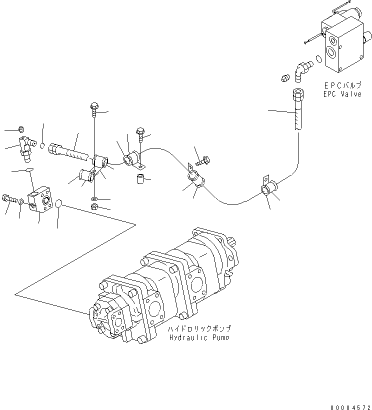 HM350-0E 00084572 YDRAULIC PIPING (PUMP TO E.P.C. VALVE)