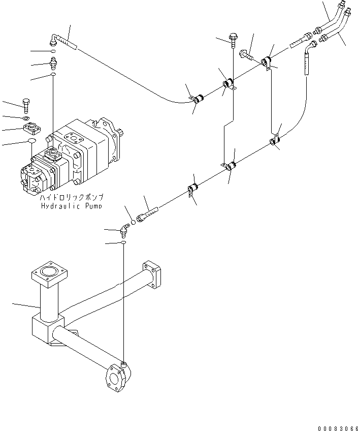 HM350-0E 00083066 YDRAULIC PIPING (REAR DIFFERENTIAL LOCK LINE)