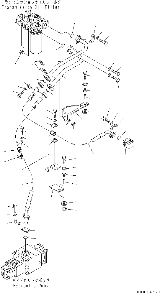 HM350-0E 00084576 YDRAULIC PIPING (PUMP TO TRANSMISSION)