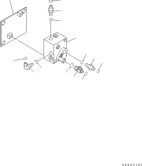 HM350-0E 00083107 CCUMULATOR (CHARGE VALVE AND CONNECTING PARTS)