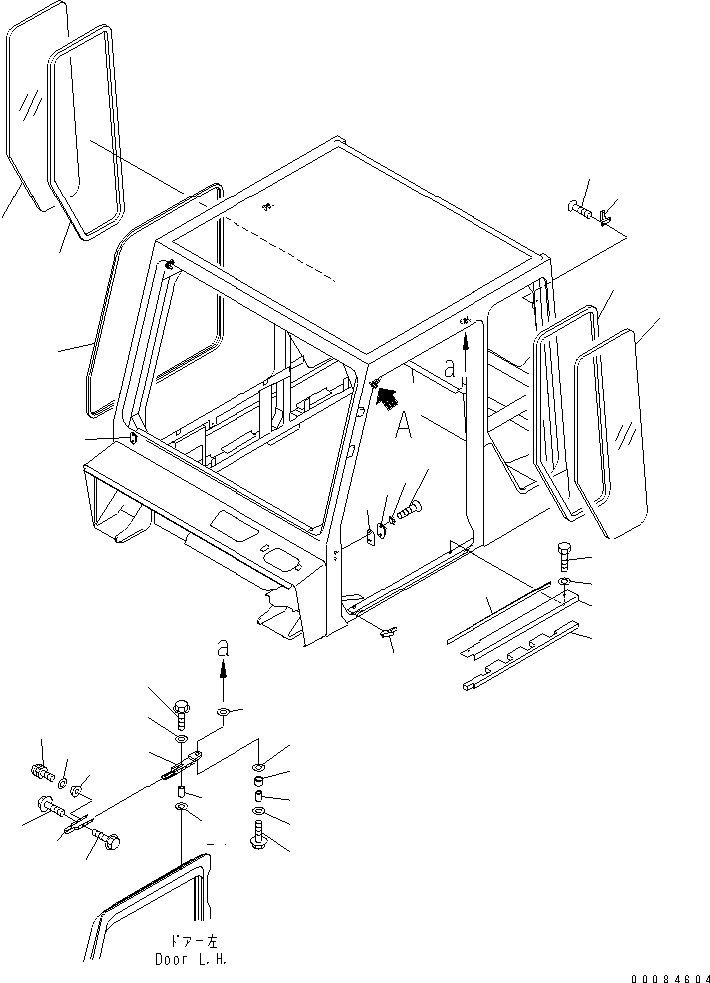 Part 120. OPERATOR'S CAB (SIDE PARTS) (WITH RADIO OR STEREO CASSETTE) [K0200-08A0]