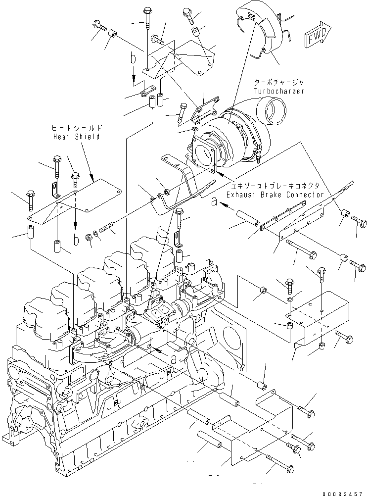 SAA6D04E 00083457 EAT SHIELD (1/2) TURBOCHARGER AND EXHAUST MANIFOLD (EXHAUST BRAKE SPEC.)