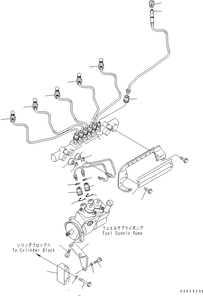 SAA6D04E 00025293 UEL INJECTION PUMP BRACKET AND CONNECTION COVER