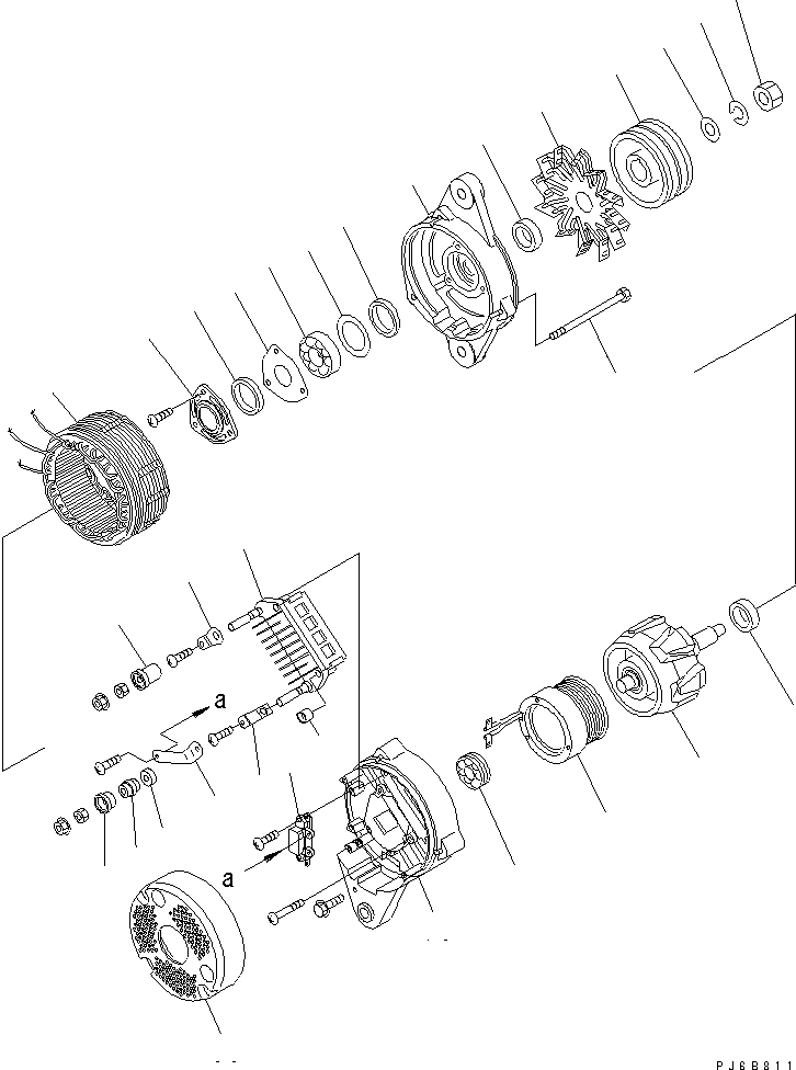 SAA6D04E @@6B811@ LTERNATOR (50A) (INNER PARTS)