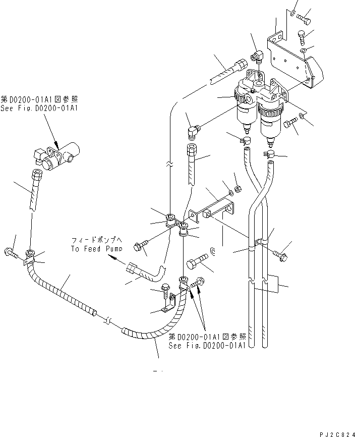 Part 90. FUEL PIPING (WITH WATER SEPARATOR) (2/2) [D0200-02A1]