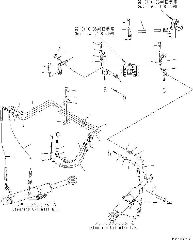 Part 300. HYDRAULIC PIPING (STEERING CYLINDER LINE¤ 2/2) [H3410-06A0]