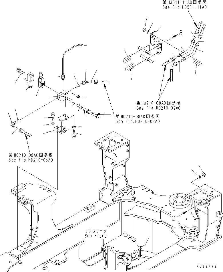 Part 450. DIFFERENTIAL LOCK PIPING (FRONT FRAME LINE) [H3511-09A0]