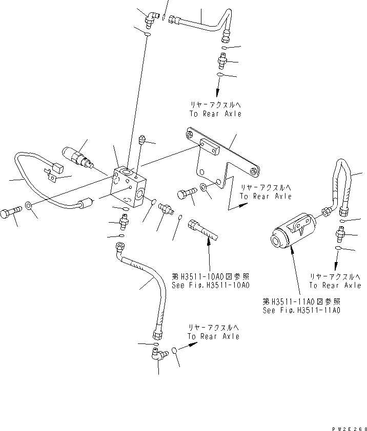 Part 510. DIFFERENTIAL LOCK PIPING (REAR AXLE LINE) [H3511-15A0]