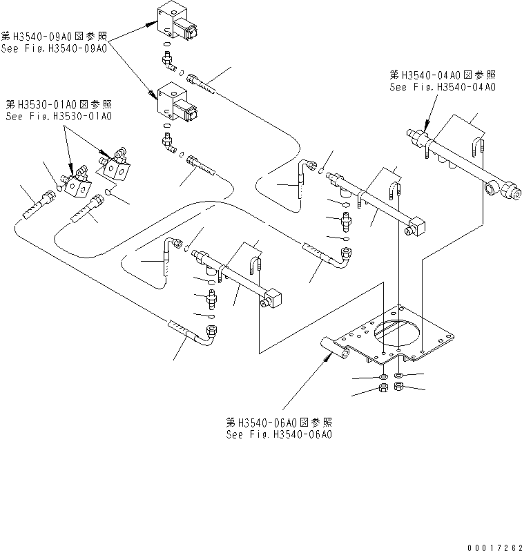 HM350-1R RAKE PIPING (FRONT AND REAR ACCUMULATOR LINE)