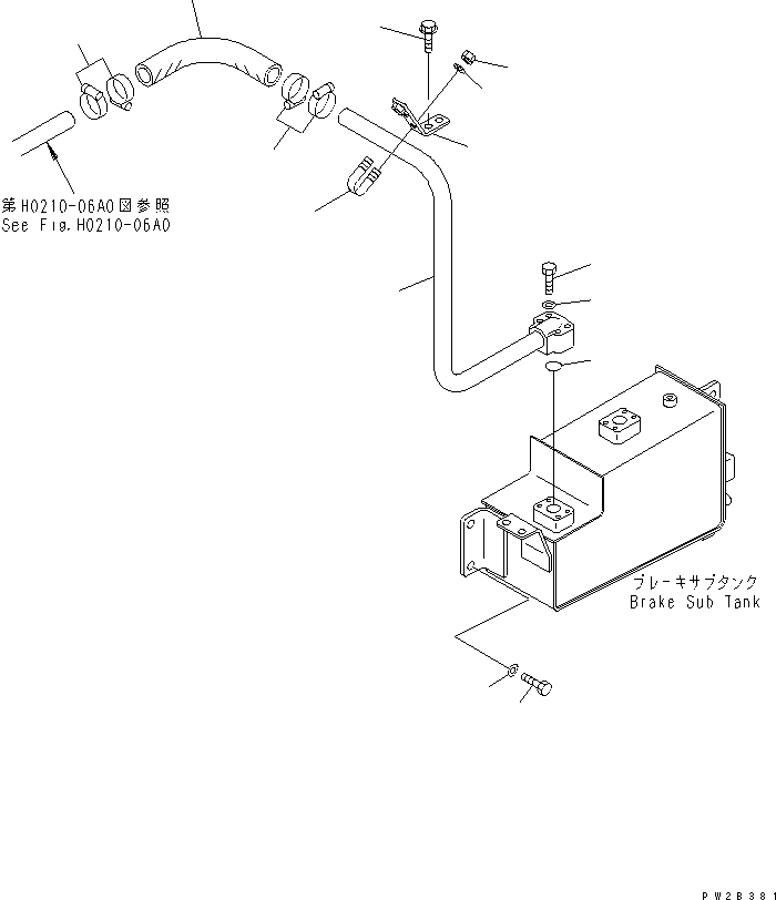 HM350-1R RAKE PIPING (BRAKE TANK TO PUMP)