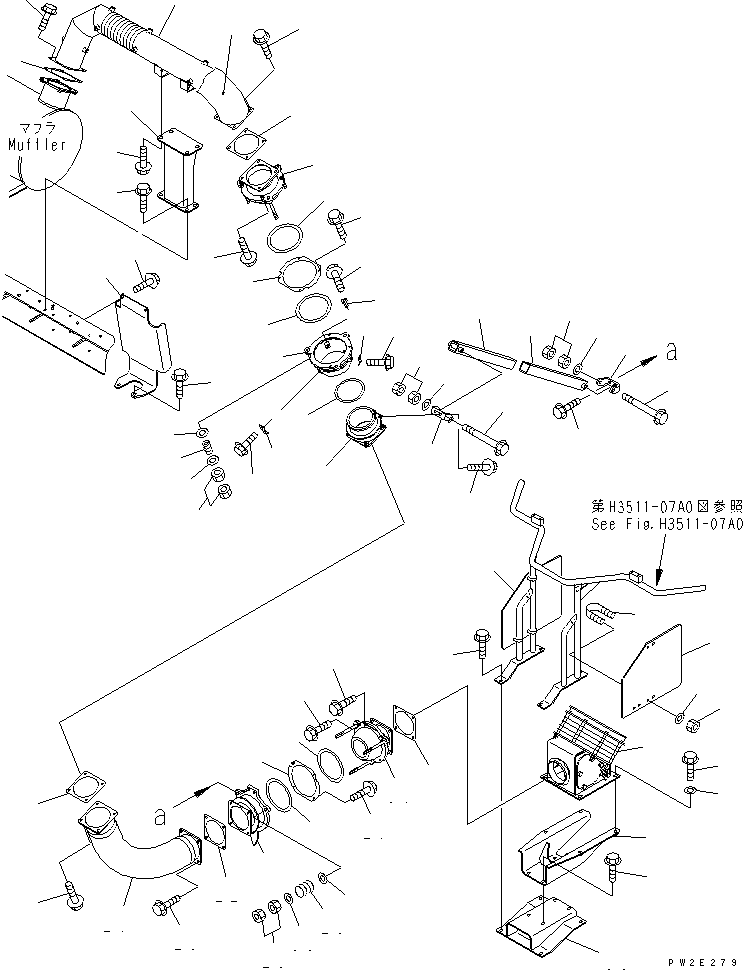 Part 190. EXHAUST PIPING (WITH BODY HEATING) (BODY HEATING)(#1012-) [J3510-02A1A]