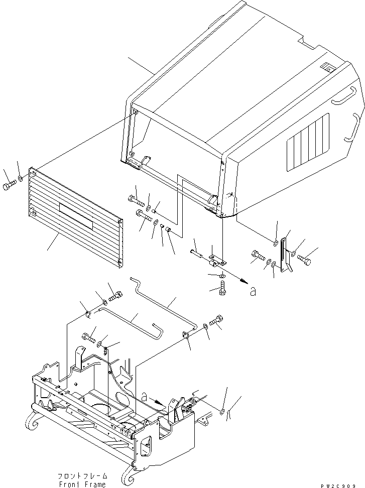 HM350-1R NGINE HOOD AND RELATED PARTS (1/2)