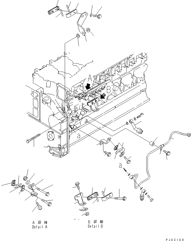 SAA6D0BR UEL PUMP SUPPLY AND RETURN PIPING(#110238-)