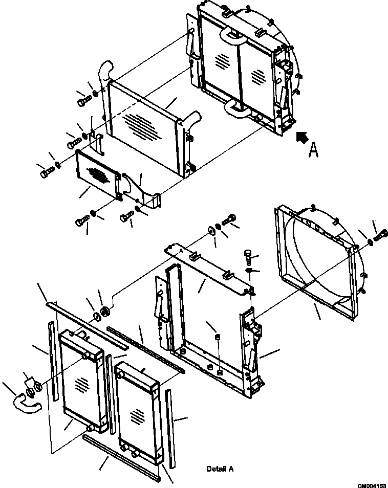 HM350-AE CM004153 0110-01A0 RADIATOR AND AFTER COOLER