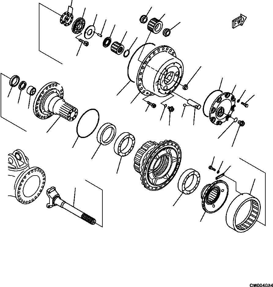 HM350-AE CM004034 3360-04A0 FINAL DRIVE AND BRAKE R.H. FRONT