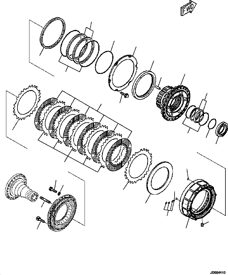 Part |$54. FINAL DRIVE AND BRAKE R.H. FRONT HUB [F3360-05A0]