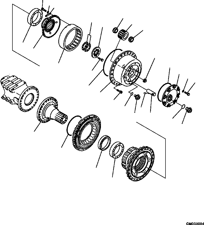 HM350-AE CM003884 3450-05A0 FINAL DRIVE AND BRAKE L.H. CENTER