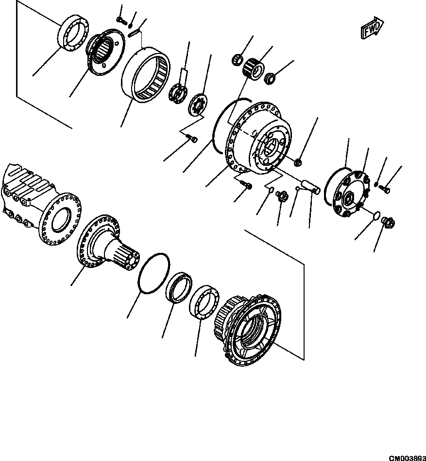 HM350-AE CM003893 3450-08A0 FINAL DRIVE AND BRAKE R.H. CENTER