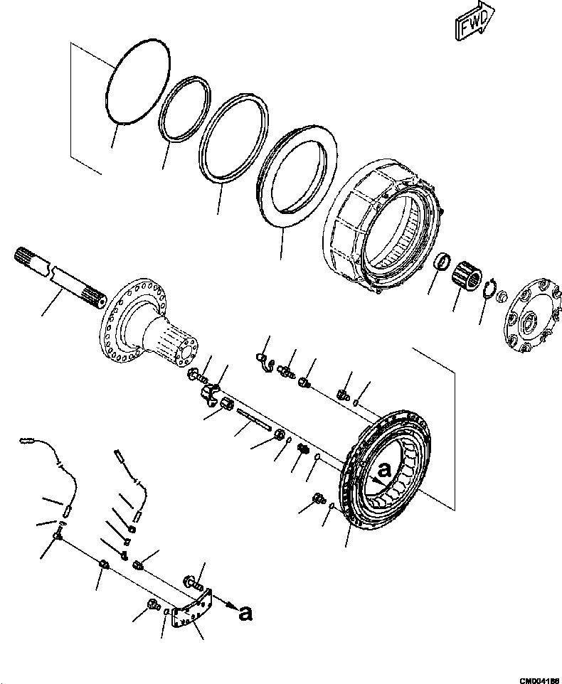 Part |$86. FINAL DRIVE AND BRAKE R.H. CENTER BRAKE CYLINDER [F3450-10A0]