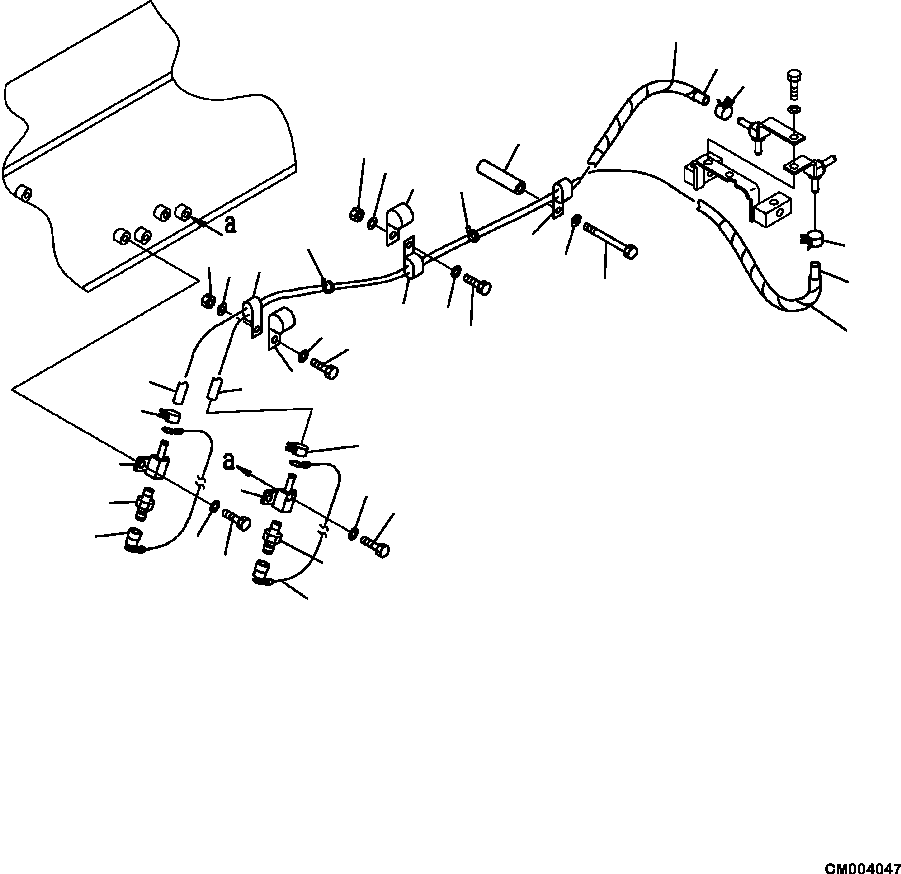 Part |$102. BRAKE OIL PIPING CENTER - REAR FRAME [F3455-07A0]