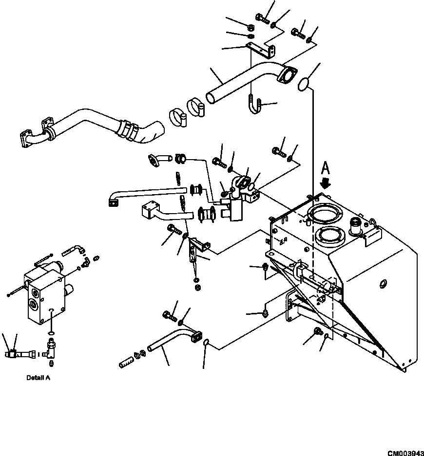 Part |$16. HYDRAULIC TANK TANK TO PUMP AND RETURN PIPING [H0150-03A0]