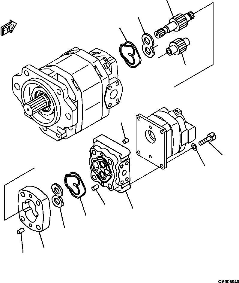 HM350-AE CM003949 0210-01A5 HYDRAULIC PUMP SDR80+SB12+8 (2/3)