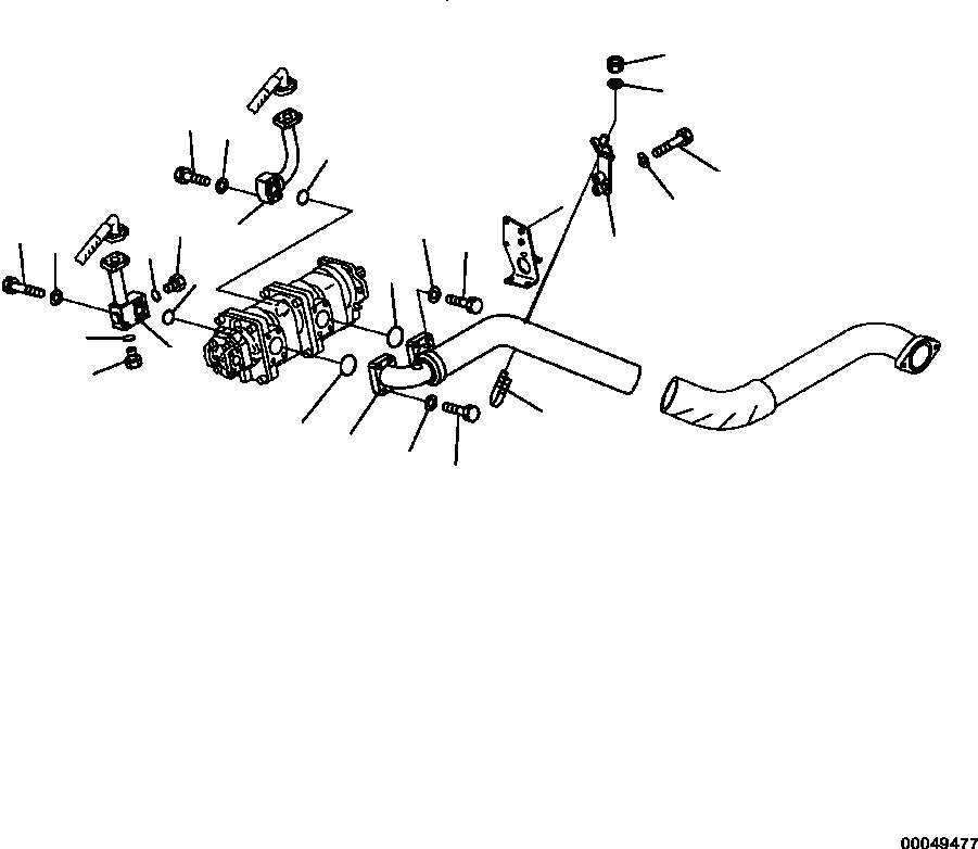 Part |$44. HYDRAULIC PIPING PUMP LINE [H0210-02A0]