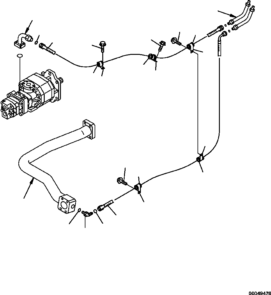 Part |$56. HYDRAULIC PIPING REAR DIFFERENTIAL LOCK PIPING (2/2) [H0210-08A0]