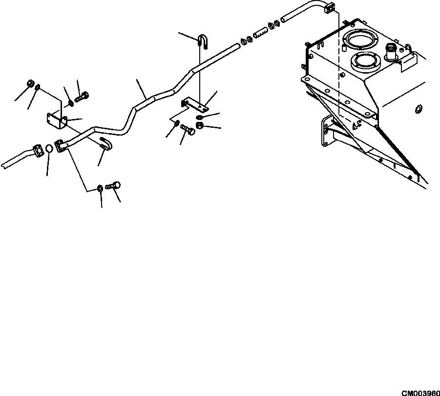 Part |$76. HYDRAULIC PIPING TANK TO EMERGENCY STEERING PUMP [H3410-02A0]