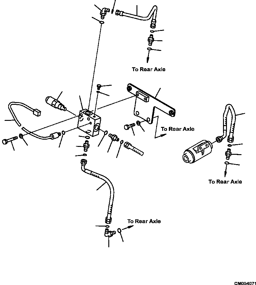 Part |$148. DIFFERENTIAL LOCK PIPING REAR AXLE PIPING [H3511-19A0]