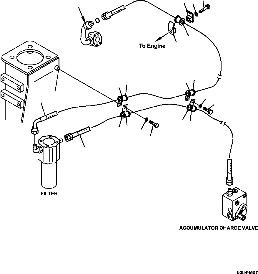 Part |$166. BRAKE PIPING PUMP TO CHARGE VALVE [H3540-01A0]