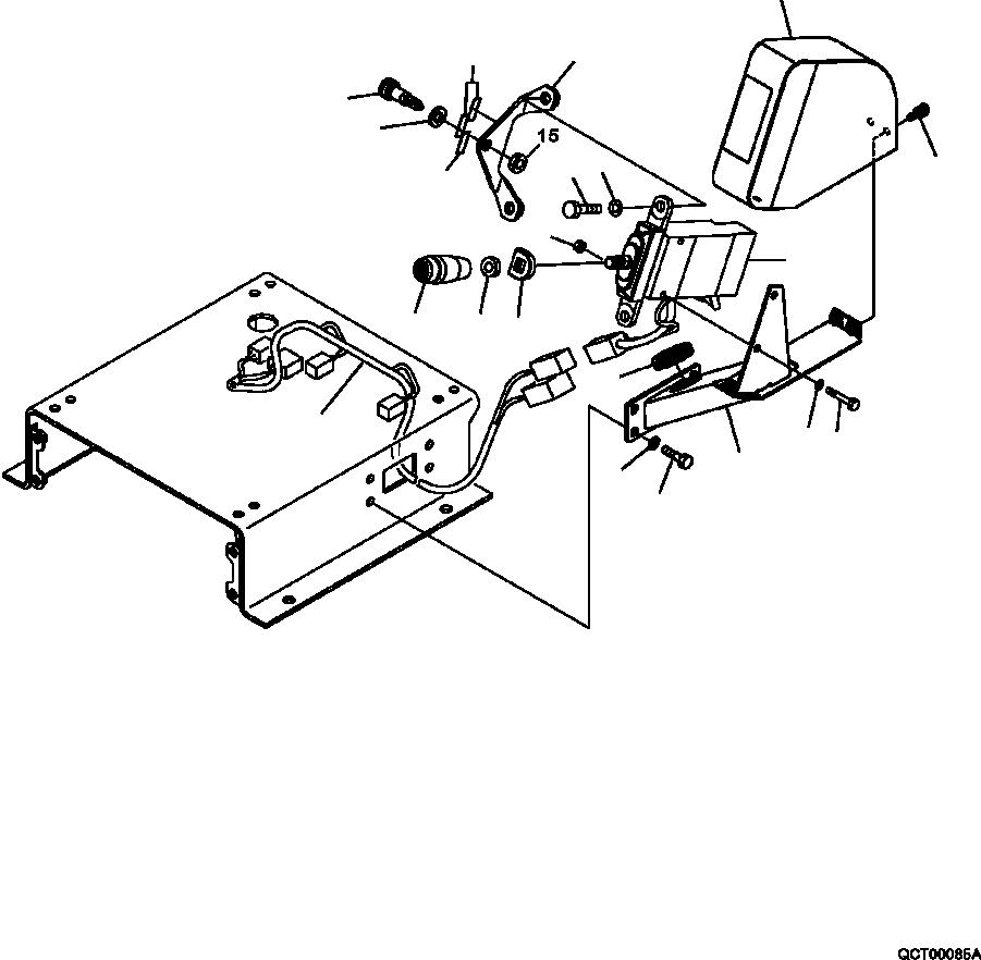 HM350-AE QCT00085A 0200-43B0 DUMP CONTROL LEVER (2/2)