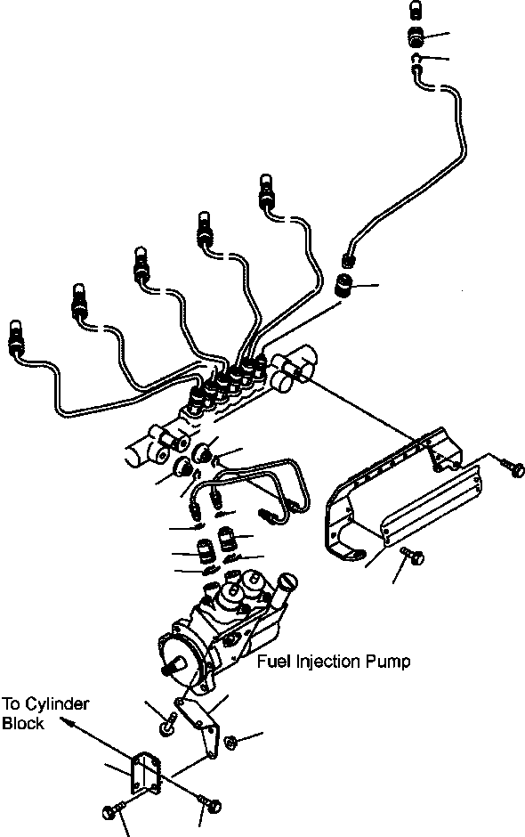 Part |$38. FUEL INJECTION PUMP - BRACKET AND PIPING [A4030-A4A8]