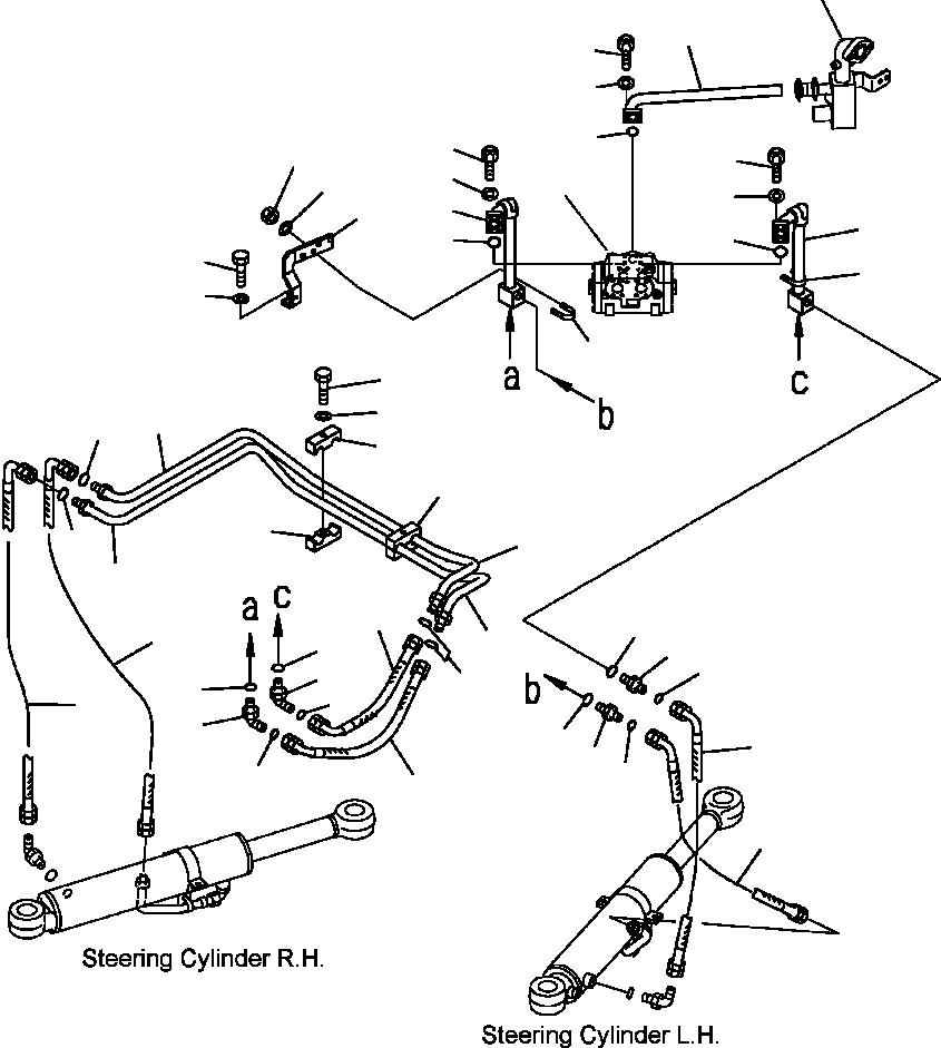 Part |$36. HYDRAULIC PIPING (2/2) - STEERING CYLINDER LINE [H3410-06A0]